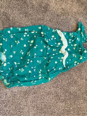 Carter's Teal Green Floral One-Piece Romper